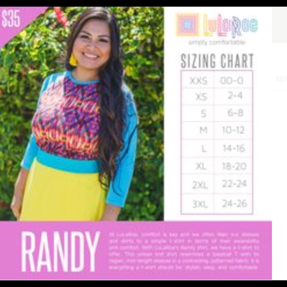 Lularoe Elegant Randy Shirt! - Picture 5 of 5